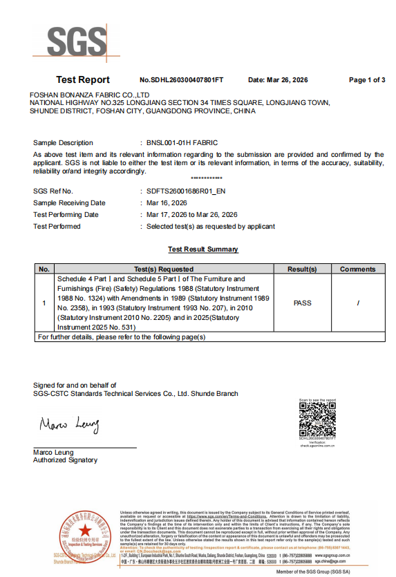 Fire performance certificate