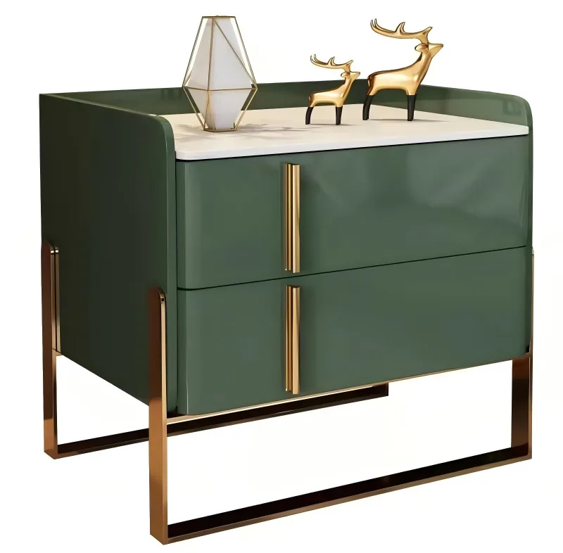 Stone-top hotel bedside table