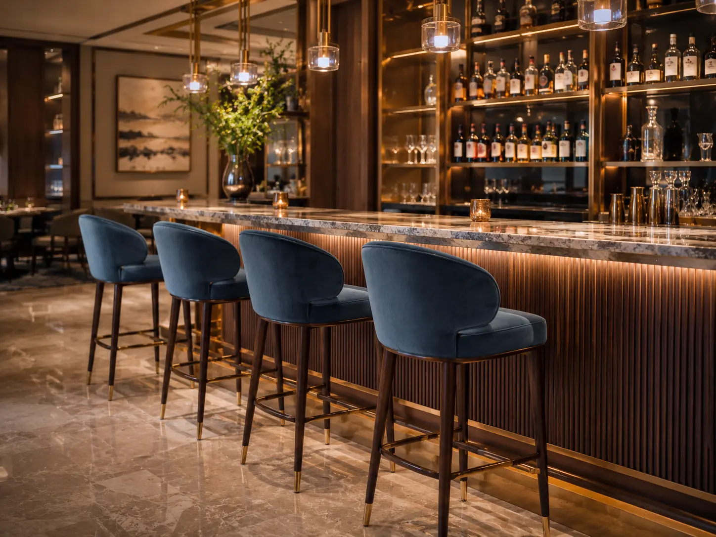 Hotel bar stools and counter seating