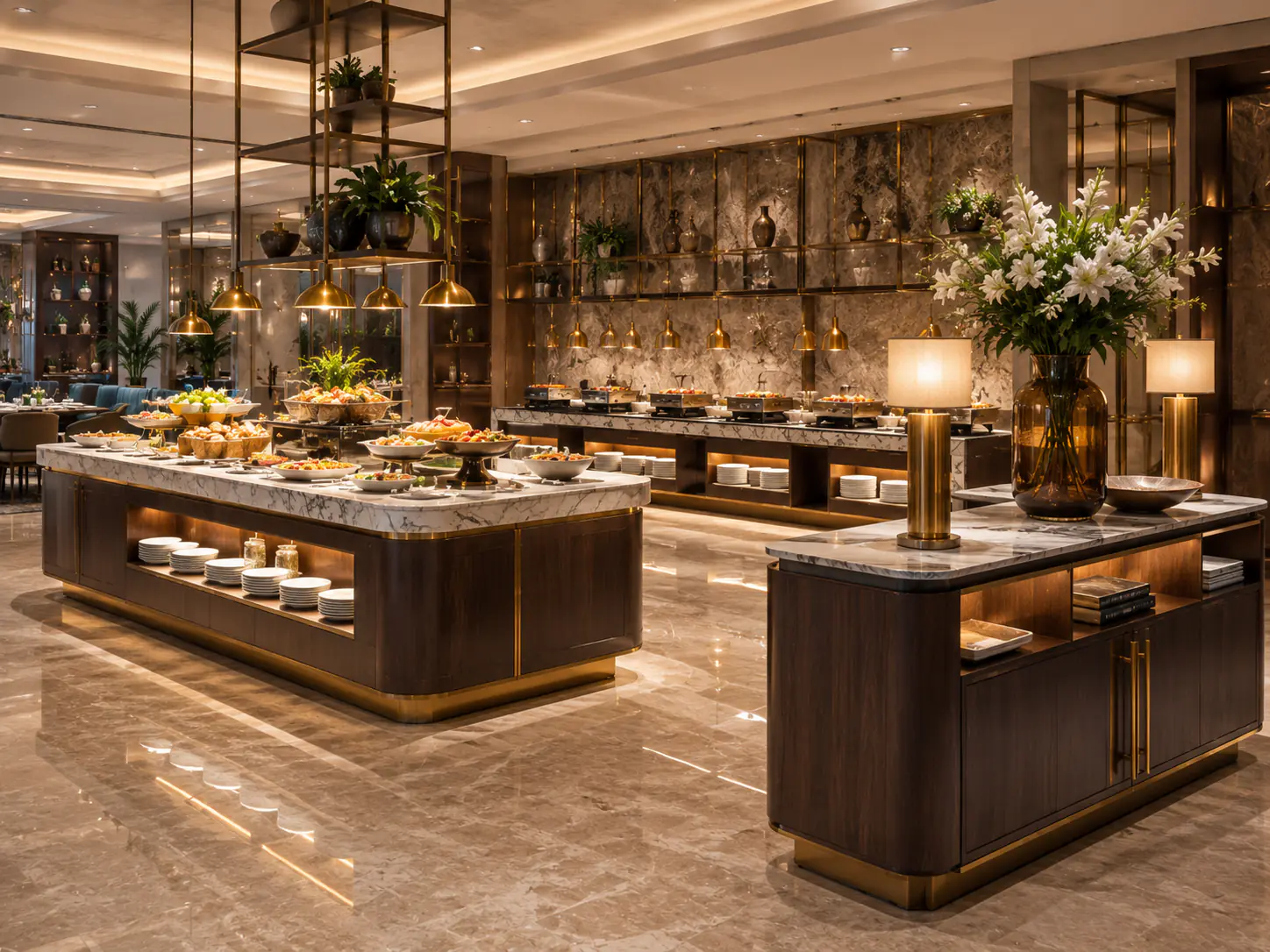 Custom hotel buffet counters and service furniture