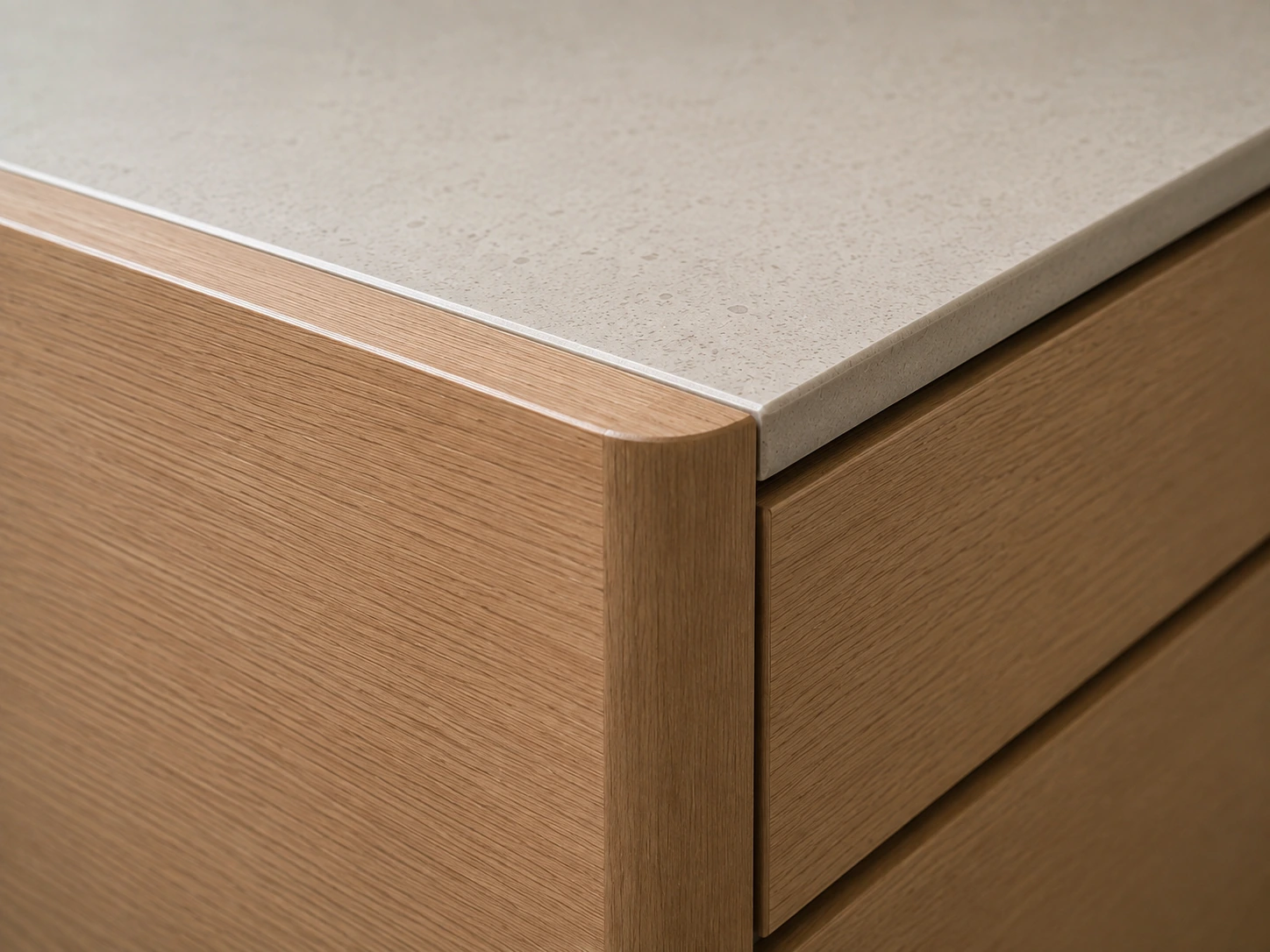 Close-up inspection of veneer and lacquer finishes