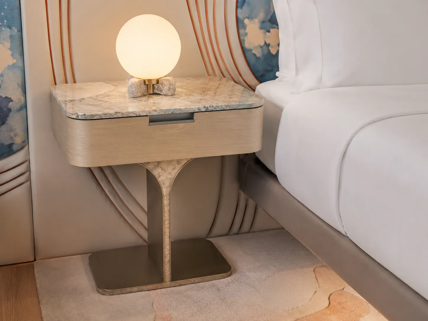 One-drawer hotel bedside table