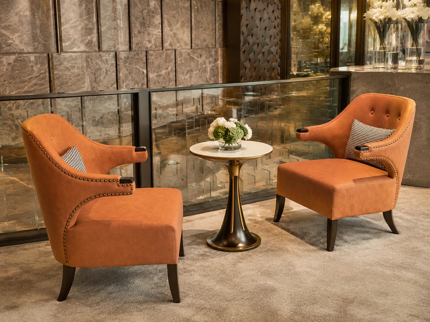 Hotel desk chairs in guest room work area