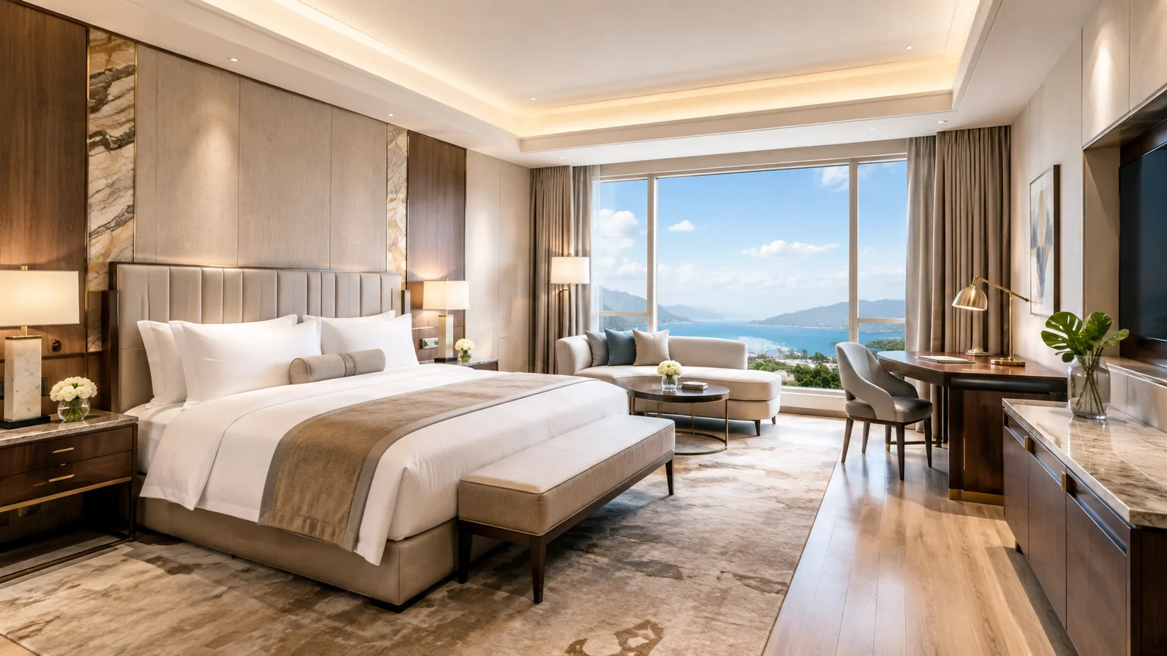Wall-mounted hotel headboards fixed directly to the wall