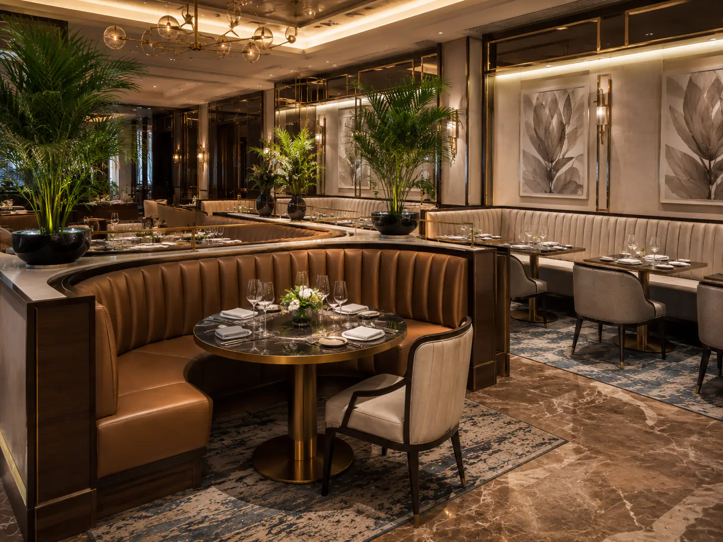 Custom hotel banquette seating and booths